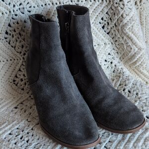 Susina Charcoal Suede Ankle Booties